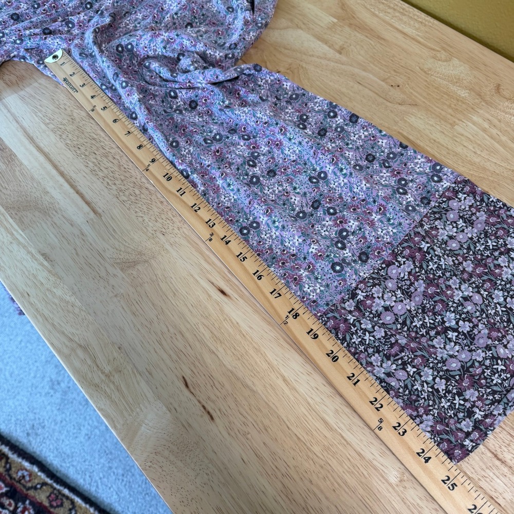 Pact Organic Cotton Floral Wide Leg Lounge Pants Size S Purple Pajama PJ - Picture 9 of 10